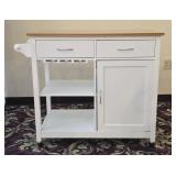 Kitchen Island w/ 2-Drawers & Storage Cabinet