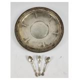 Reed & Barton Sterling Tray & Silverplate Spoons