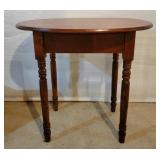 Spindle Leg Oval Wood End Table