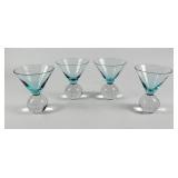 Bubble Base Martini Glasses (4)