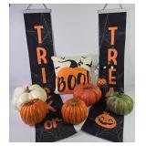 Halloween Banners, Pumpkins & Pillow Decor