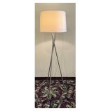 Contemporary Brushed Metal Tripod Lamp