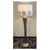 Pier 1 Hayworth Rosette Gilt Floor Lamp