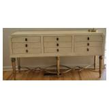 Hooker Furniture White Leather Console Table