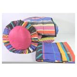 2 Colorful Striped Twin Size Bed Sets w/ Pillow