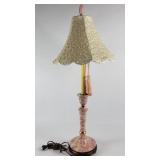Paisley Style Candlestick Lamp w/ Textured Shade