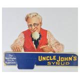 1910s-1930s Uncle John's Maple Syrup Die-Cut Sign