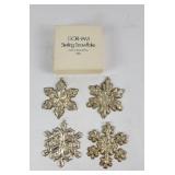 Gorham Sterling Silver Snowflake Ornaments (4)