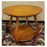 2-Tier Burl Wood End Table