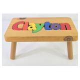 Personalized 'Clayton' Puzzle Step Stool