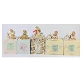 Cherished Teddies Ceramic Figurines w/ Boxes (5)