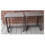 Grey Resin Outdoor Patio Side Tables