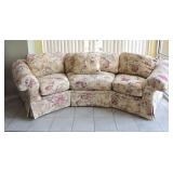 Thomasville Curved Floral Sectional Sofa