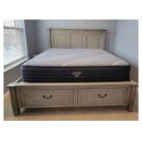 King Size Beauty Rest Mattress & Wood Bed Frame