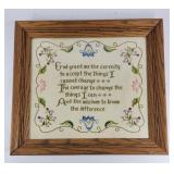 Serenity Prayer Cross-stitch Art