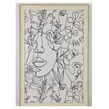 Minimalist Boho Abstract Woman's Face Print