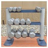 Weider 3-Tier Horizontal Dumbbell Rack Loaded