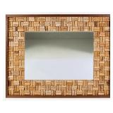 Wine Cork Framed Beveled Mirror