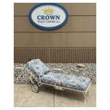 Russell Woodard Cream Wrought Iron Chaise