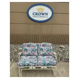 Russell Woodard Cream Wrought Iron Glide Sofa