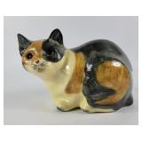 Hand Painted Ceramic Calico Cat Statuette