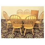 7 Pc. Solid Oak Dining Set w/ Leaves