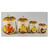 Sears Roebuck Japan Chicken Lidded Canisters (4)