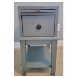 Textured Grey 1-Drawer Chair Side Chest