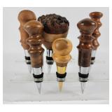 Handcrafted Wood Turned Bottle Stoppers (6)