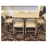 Meier Beige Metal Folding Table & Chairs (7)