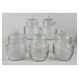 Anchor Hocking Beehive Glass Canisters (5)