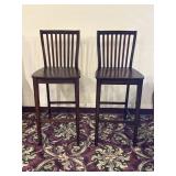 Pier 1 Wooden Slat Back Bar Stools