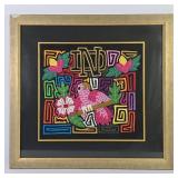 Notre Dame Traditional Mola Parrot Textile Art
