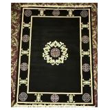 Vintage New Chinese Black Longevity Rug