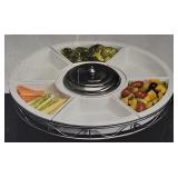 Siena Collection Pewter & Porcelain Lazy Susan NEW