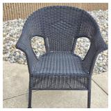 Rustic Rattan Woven Wicker Dining Chair