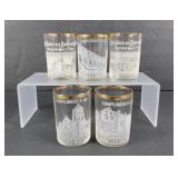 Los Angeles Brewing Co. Gold Rim Glasses (5)