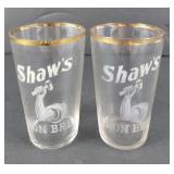 Shaw's Iron Brew Gold Rim Glasses