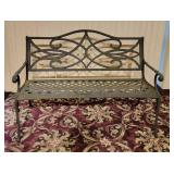 Black Metal Wrought Iron Garden Bench