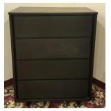 Black Wood 4-Drawer Chest Of Drawers