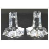 Miller Rogaska Octagonal Crystal Candlesticks