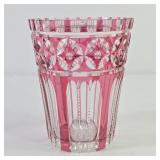 Art Deco Bohemian Cranberry Crystal Vase