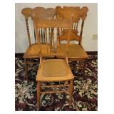 Victorian Style Pressed Back Dining Chairs (3)