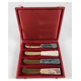 Polished Marble Stone Handle Cheese Knives (4)