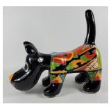 Hand Painted Mexican Folk Art Dog Statue