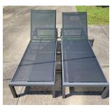 Grey Aluminum Patio Chaise Lounge Chairs