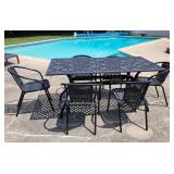 7-Piece Metal Mesh Pattern Patio Dining Set