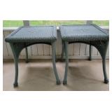 Green Wicker Patio Side Tables