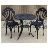 3-Pc. Black Cast Iron Garden Bistro Set