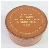 Leather 'Stud In Hand Is Worth' Trinket Box